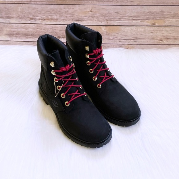 Timberland Women’s Heritage 6 Inch Waterproof Black Boots - Picture 4 of 7